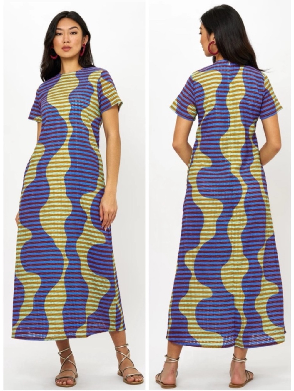Oliphant Short Sleeve Shift Maxi Haring
Blue SZ XS